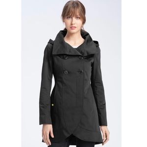 Soia & Kyo Double Breasted Hooded Raincoat XS